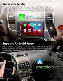 img 4 attached to Автомагнитола Android 10 Double Din с Bluetooth, Android Auto, Carplay, GPS, сенсорным экраном 7 🚗 дюймов, WiFi, 1080P, USB, AM FM цифровым медиаплеером, автомагнитола, поддержкой внешнего микрофона