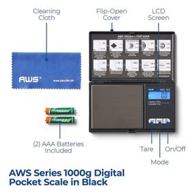 img 3 attached to 📏 Compact AWS Series Digital Pocket Weight Scale - 1kg x 0.1g, Black (AWS-1KG-BLK)