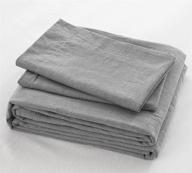 🛏️ full/queen size bedding duvet covers set in light grey - washed cotton chambray, breathable & relaxing logo