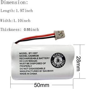 img 2 attached to 🔋 BAOBIAN BT-1007 BBTY0651101 Cordless Phone Battery - Compatible with Uniden BT1007, BT904, BT1015, BBTY0460001, BBTY0510001, BBTY0624001, BBTY0700001 - Panasonic HHR-P506, HHR-P506A - Pack of 2