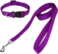 🐶 nylon dog collar and leash set - classic solid colors for tondwin dogs logo