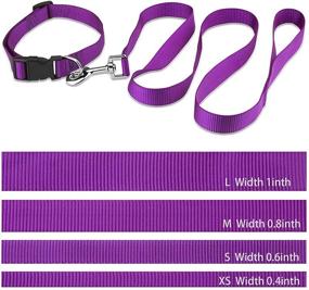 img 3 attached to 🐶 Nylon Dog Collar and Leash Set - Classic Solid Colors for TONDWIN Dogs