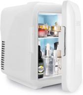 🌟 evesvo mini fridge - portable 4l skincare refrigerator: cooler & warmer for cosmetics, beverage, food - perfect for bedroom, office, car, dorm (white) логотип