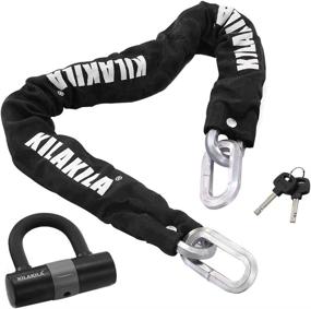 img 4 attached to KILAKILA Heavy-Duty Bike Lock with 12mm Chain, Motorbike Lock, and Disc Lock + Bonus 16mm U Lock