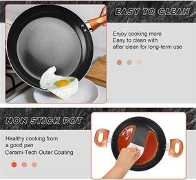 img 2 attached to Aluminum Cookware Nonstick Ceramic Stockpot Kitchen & Dining