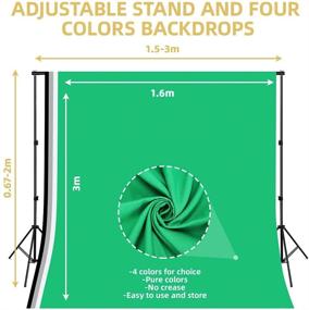 img 2 attached to 📸 FOSITAN 9.2ft x 9.8ft Photography Lighting Softbox Kit with Bi-Color Backdrop Stand, 4 Color Lighting Studio Kit, Background, 3 Color Umbrellas Stand, Phone Tripod, and Remote for Photo and Video Shooting