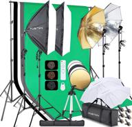 📸 fositan 9.2ft x 9.8ft photography lighting softbox kit with bi-color backdrop stand, 4 color lighting studio kit, background, 3 color umbrellas stand, phone tripod, and remote for photo and video shooting logo