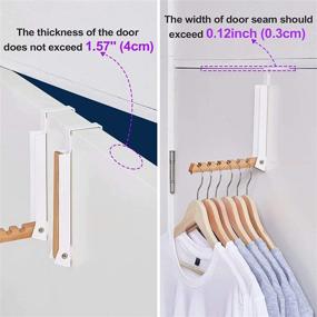 img 3 attached to ELONG HOME Over Door Hanger for Clothes 2 Pack: Space Saving Magnetic Folding Clothes Hook Organizer with 6 Slots - White