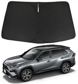 img 4 attached to 🌞 D-Lumina RAV4 Ветровой солнцезащитный экран - идеальная защита для Toyota RAV-4 (2019-2022) - Передний солнцезащитный козырек для моделей Hybrid Prime, LE, XLE, XLE Premium, Adventure, TRD Off-Road, Limited.