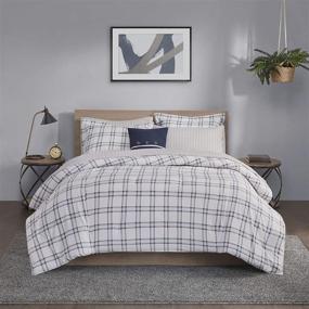 img 3 attached to 🛏️ Madison Park Essentials Cozy Bed in A Bag: Reversible Comforter & Sheet Set, Twin, Patrick Navy - Casual Plaid Cabin Design, All Season Cover, Decorative Pillow - 6 Piece Bundle