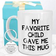 🎁 unique mother's day father's day gift: funny coffee mug & keychain set for mom and dad from daughter, son, kids - perfect birthday or christmas present for parents who want nothing logo