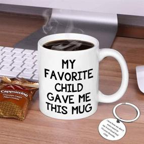 img 2 attached to 🎁 Unique Mother's Day Father's Day Gift: Funny Coffee Mug & Keychain Set for Mom and Dad from Daughter, Son, Kids - Perfect Birthday or Christmas Present for Parents Who Want Nothing