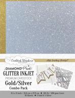 🎉 glitter cardstock in gold and silver - diamond print inkjet assortment, 104 lb - 8.5 x 11 inch, 10 sheet package logo