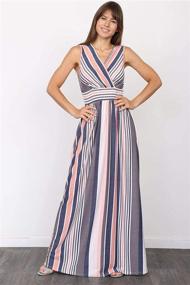 img 1 attached to Éloges Stripe Surplice Sleeveless Charcoal Women's Clothing