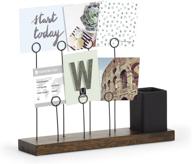 🌿 umbra 1004414-048 gala photo display and planter/pen holder - multi gallery for 7 images, desk picture frame in black/walnut, 12-inch depth логотип