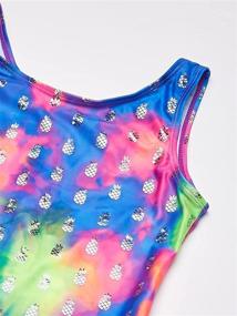img 2 attached to Vibrant Rainbow X-Large Girls' Danskin Gymnastics Unitard - Active Clothing