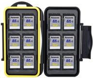 💧 water resistant jjc mc-sd12 memory card case: safely store and protect 12 sd cards logo