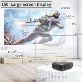 img 2 attached to 🎥 4800 Lumens Full HD 1080P Home Projector, 200-Inch Display, Video Zoom, Keystone, HDMI, USB, AV, Audio, VGA – Ideal for Smartphones, Laptops, PC, DVD Player, TV, PS4, and X-Box Gaming