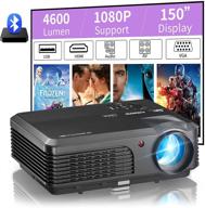 🎥 4800 lumens full hd 1080p home projector, 200-inch display, video zoom, keystone, hdmi, usb, av, audio, vga – ideal for smartphones, laptops, pc, dvd player, tv, ps4, and x-box gaming logo