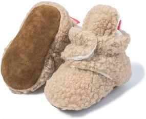 img 4 attached to 👶 Meckior Cozy Fleece Booties for Infant Baby Girls and Boys with Grippers, Perfect Newborn Toddler First Shoes