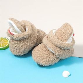 img 1 attached to 👶 Meckior Cozy Fleece Booties for Infant Baby Girls and Boys with Grippers, Perfect Newborn Toddler First Shoes