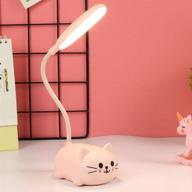 💡 wireless charging led desk lamp for kids, usb rechargeable student learning eye protection lamp, cute cartoons toy lamp gift for dormitory (pink) логотип