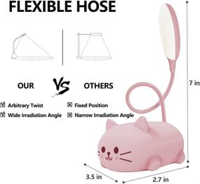 img 1 attached to 💡 Wireless Charging LED Desk Lamp for Kids, USB Rechargeable Student Learning Eye Protection Lamp, Cute Cartoons Toy Lamp Gift for Dormitory (Pink)