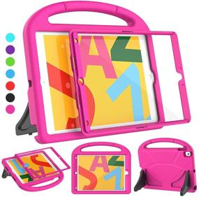 img 4 attached to 👶 SUPLIK iPad 10.2 Case for Kids - Durable Shockproof Handle Stand Protective Cover with Screen Protector for Apple iPad 10.2 inch 9th/8th/7th Generation (2021/2020/2019 Model) - Pink