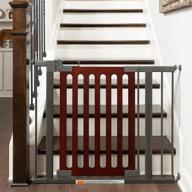 🚧 qdos spectrum designer baby safety gate: european standard compliant - modern & safe - furniture grade wood - easy pressure mount installation - mahogany logo