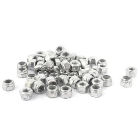 img 1 attached to 🔩 Pack of 50 M3x0.5mm Self-Locking Nylon Insert Hex Lock Nuts – Zinc Plated – uxcell a15072100ux0300 (50pcs)