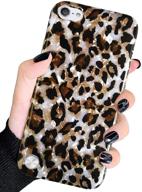 j.west ipod touch 7th generation case - stylish sparkle translucent clear white leopard cheetah print cover for girls and women (bling) logo