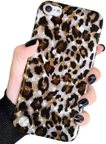 img 4 attached to J.west iPod Touch 7th Generation Case - Stylish Sparkle Translucent Clear White Leopard Cheetah Print Cover for Girls and Women (Bling)