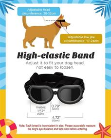 img 2 attached to 🐶 Lewondr Small Dog Sunglasses UV Protection Goggles - Christmas Decorations Eye Wear with Adjustable Strap | Waterproof Pet Sun Glasses for Dogs | Windproof Anti-Fog Glasses for Pet Eye Protection