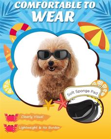 img 1 attached to 🐶 Lewondr Small Dog Sunglasses UV Protection Goggles - Christmas Decorations Eye Wear with Adjustable Strap | Waterproof Pet Sun Glasses for Dogs | Windproof Anti-Fog Glasses for Pet Eye Protection