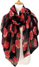 img 2 attached to 🌸 Stylish Women's Poppy Flower Accessory: GERINLY Lightweight Scarves & Wraps