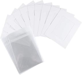 img 4 attached to 🖼️ Golden State Art Acid-Free Cardboard Frames: 10-Pack of 8x10 Mats for 5x7 Photos with Slip-In Pre-Adhesive Backing Board and Clear Bags - White