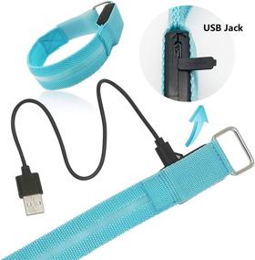 img 1 attached to 🏃 USB Rechargeable LED Armband for Running Cycling: Stay Safe & Visible in Dark Night with Reflective Safety Wristbands