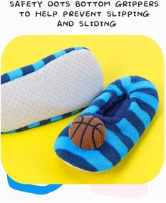 img 1 attached to 🧦 WUXITEX Kids' Animal Slipper Socks - Cozy Cartoon Fleece Indoor Slippers, Warm Bedroom Shoes for Children