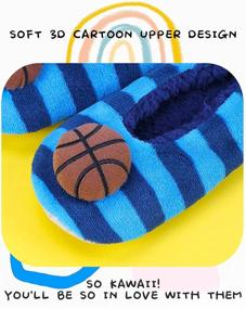 img 3 attached to 🧦 WUXITEX Kids' Animal Slipper Socks - Cozy Cartoon Fleece Indoor Slippers, Warm Bedroom Shoes for Children