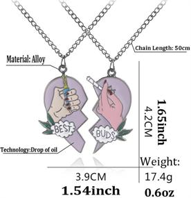 img 3 attached to 💖 Stylish OUXUN Best Buds Necklace Set for Teen Girls - Heart Split Lighter Pendants for BFFs - Unique Friendship Birthday Gift