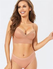 img 1 attached to DOBREVA Womens Wirefree Bralette Longline