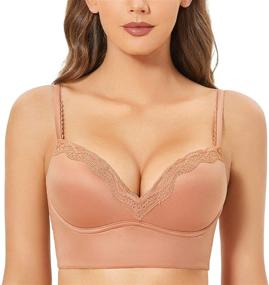 img 4 attached to DOBREVA Womens Wirefree Bralette Longline