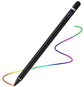 img 4 attached to Fine Point Rechargeable Stylus Pen for Touch 🖊️ Screens: Ideal for Drawing & Writing on i-Pad/Pro/Air/Mini/i-Phone/Samsung/Tablets (Black)