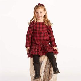 img 3 attached to 👧 Black/White/Red Buffalo Plaid Toddler Dress for Girls - Trendy Plaid Dress