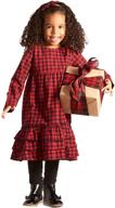 👧 black/white/red buffalo plaid toddler dress for girls - trendy plaid dress logo