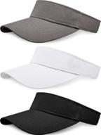 🧢 versatile and stylish: 3-piece sun sports visor hats for women and men (black, white, grey) логотип