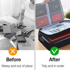 img 1 attached to 🔒 Gulenduo Document Organizer with Password Lock - Secure Family Document Holder & Bag for Safe Storage of Important Documents, Plastic Zipper Binder for Medical Documents