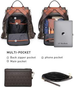 img 1 attached to 👜 Secure and Stylish Women's Handbag: MKP Anti-Theft Rucksack Backpack with Integrated Wallet