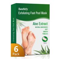 👣 foot peel mask 6 pack: natural exfoliating treatment for calluses & rough heels - baby foot care mask for men & women logo