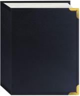 📸 pioneer photo albums e4-100/nb 100 pocket navy blue sewn leatherette cover with brass corner accents: stunning 4x6-inch album for precious memories! logo